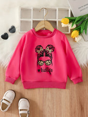 Leopard Portrait Girls Pullover Sweatshirt
