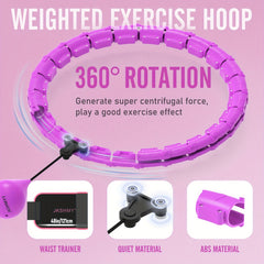 JKSHMYT Weighted Hoop for Weight Loss 46 Inch with Waist Trainer for Women