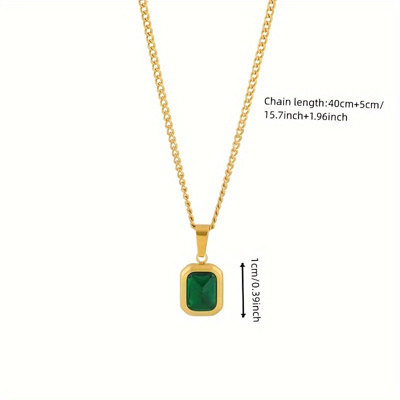 Green Pendant Necklace for Party Jewelry Holiday Birthday