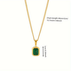 Green Pendant Necklace for Party Jewelry Holiday Birthday