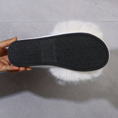 Women's Warm Plush Slippers Open Toe Bedroom Shoes