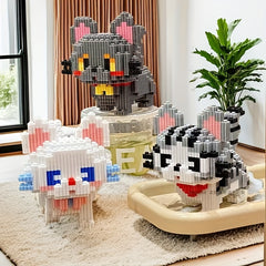 1528pcs Cartoon Cat Building Blocks Set DIY Assembly Toy for Adults and Teens