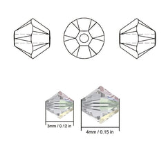 Glass Crystal Bicone Shaped Beads for DIY Bracelet Earring Making