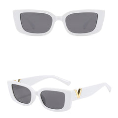 Rectangle Cat Eye Thin Sunglasses for Women 90s Y2K Vintage