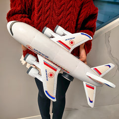 Large Air Rescue Toy Airplane with Red Accents - Perfect Gift for Boys & Girls