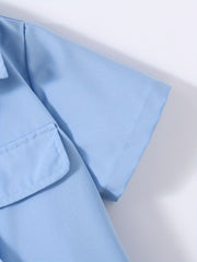 Boys Pockets Outfit Set - Comfy Shirts & Shorts for Summer