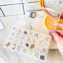 Plastic Storage Box 28 Grids Portable Jewelry Stationery Storage Box