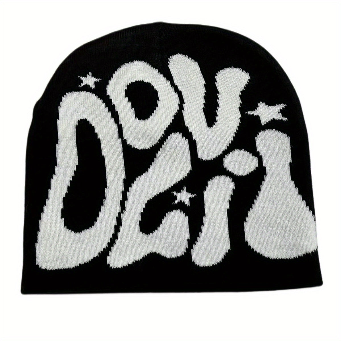 Elastic Foldable Beanie Hat Knitted With Skull Pattern For Men Women