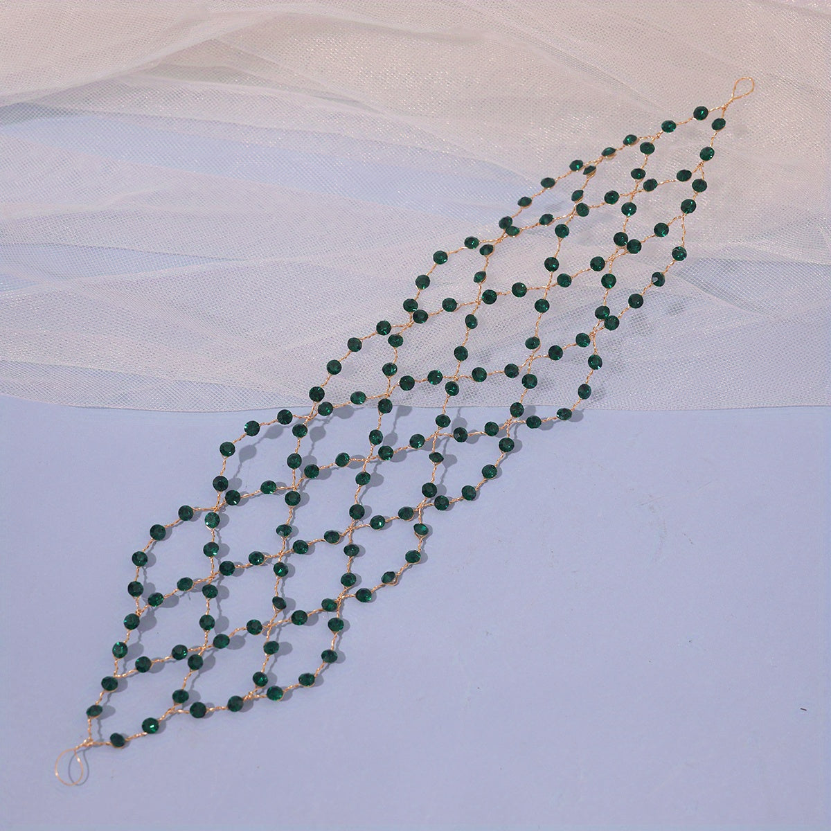 Faux Pearls Birdcage Veil Metal Net Headband Bridal Hair Hoop Bachelorette