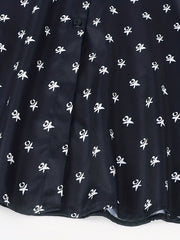 Girls Casual Floral Graphic Print Long Sleeve Button Costume Dress