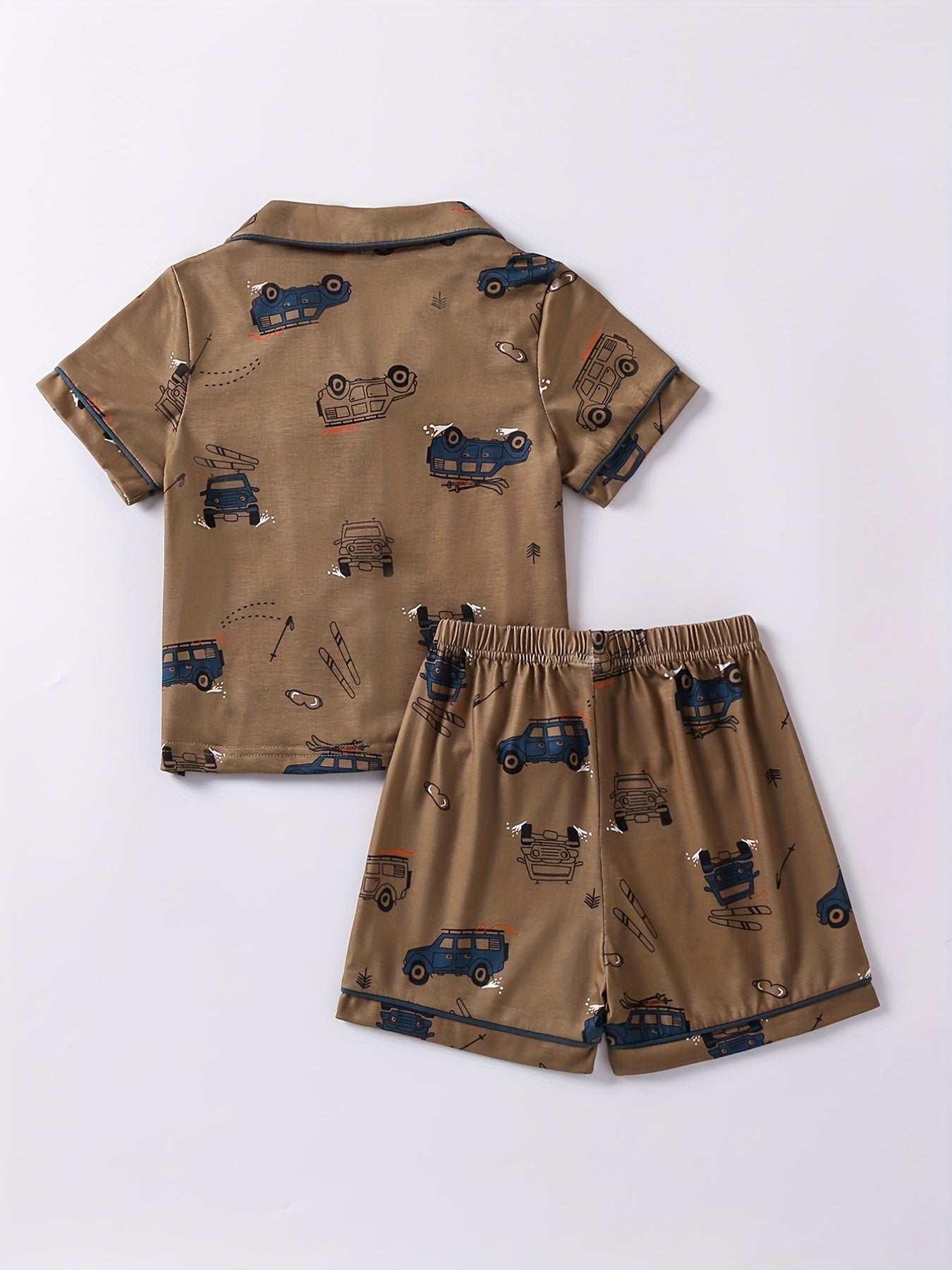 Boys 2pcs Car Print Lounge Wear Set