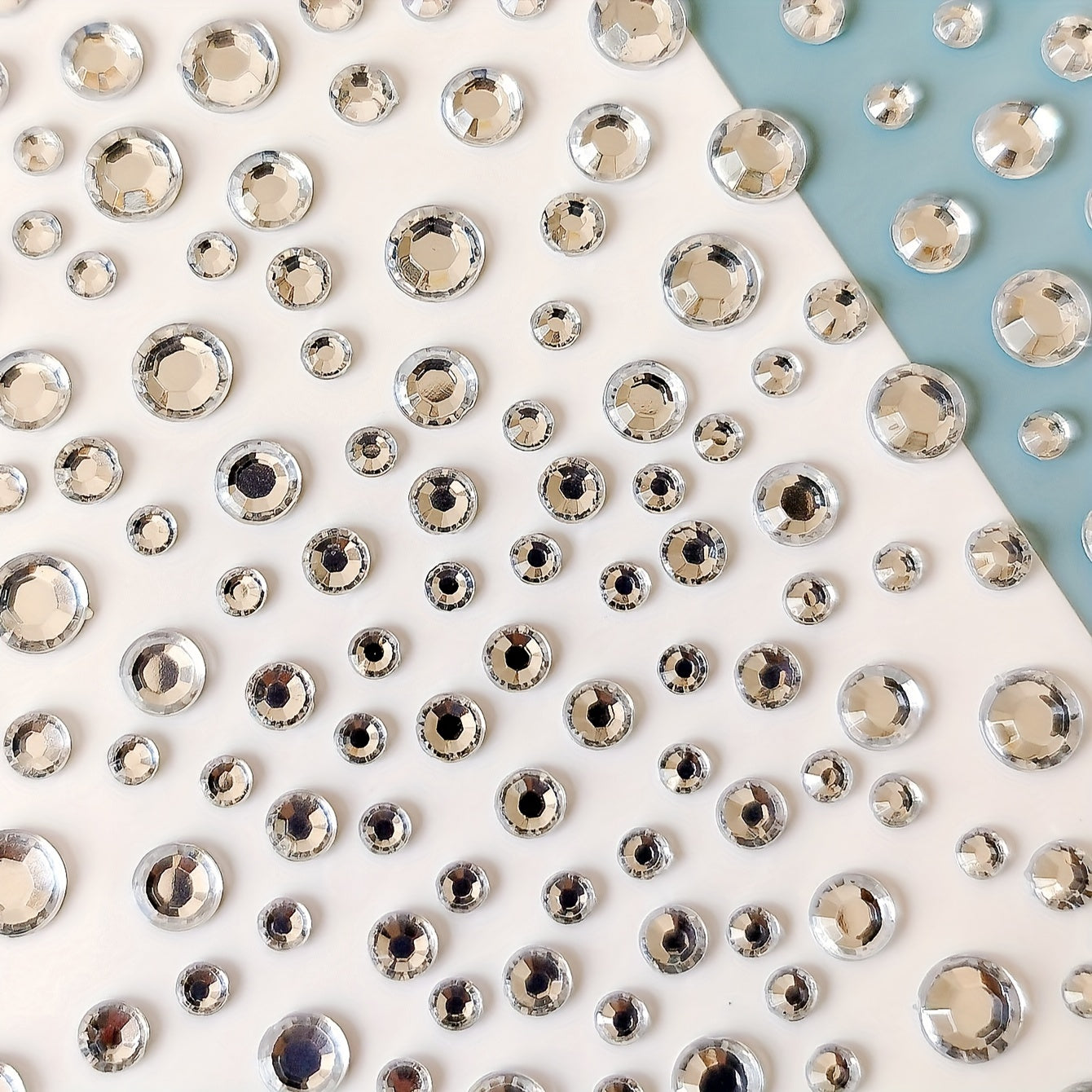 1pc Round Dot Rhinestone Stickers Transparent Crystal Gemstone Self Adhesive