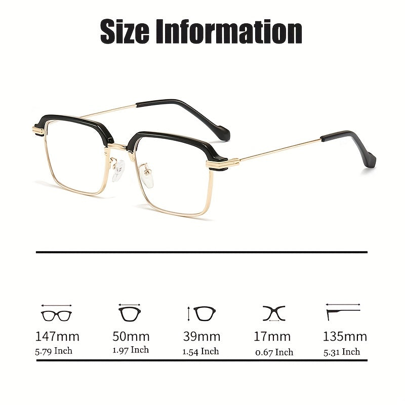 Men's Blue Light Blocking Glasses Metal Frame Computer Readers