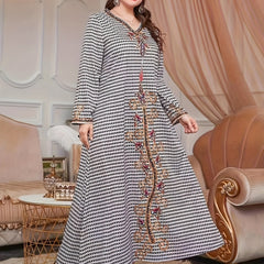 Geo & Floral Print V Neck Maxi Dress