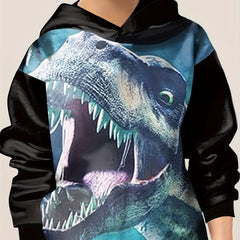 Girls Boys 3D Dino Print Hoodies Comfy Hooded Sweatshirt
