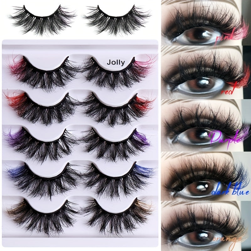 5 Pairs Fluffy Natural Mink False Eyelashes