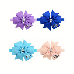 4pcs Girls Bowknot Elastic Headband Hair Accessories