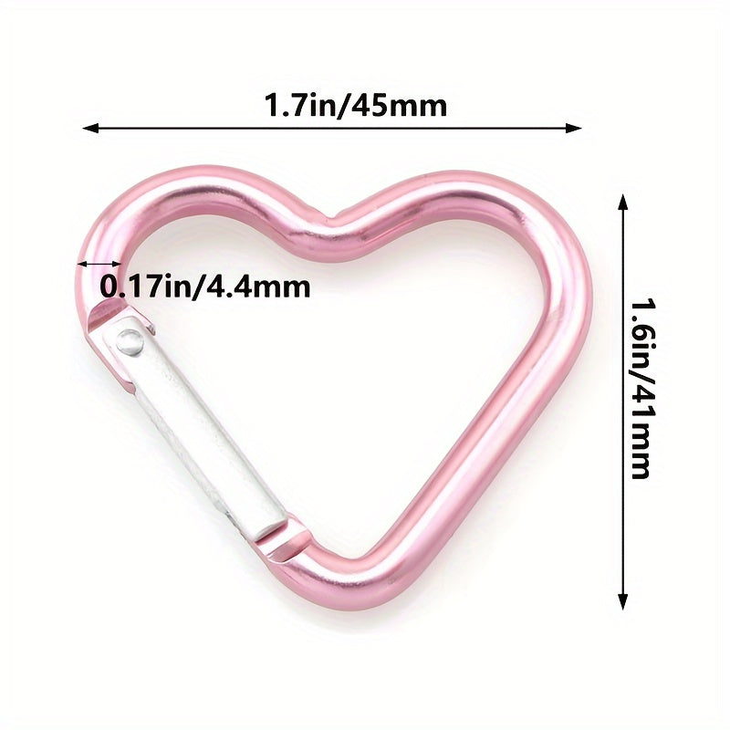 5pcs Heart-shaped Carabiners for Outdoor Climbing and Daily Wear