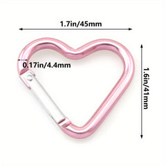 5pcs Heart-shaped Carabiners for Outdoor Climbing and Daily Wear