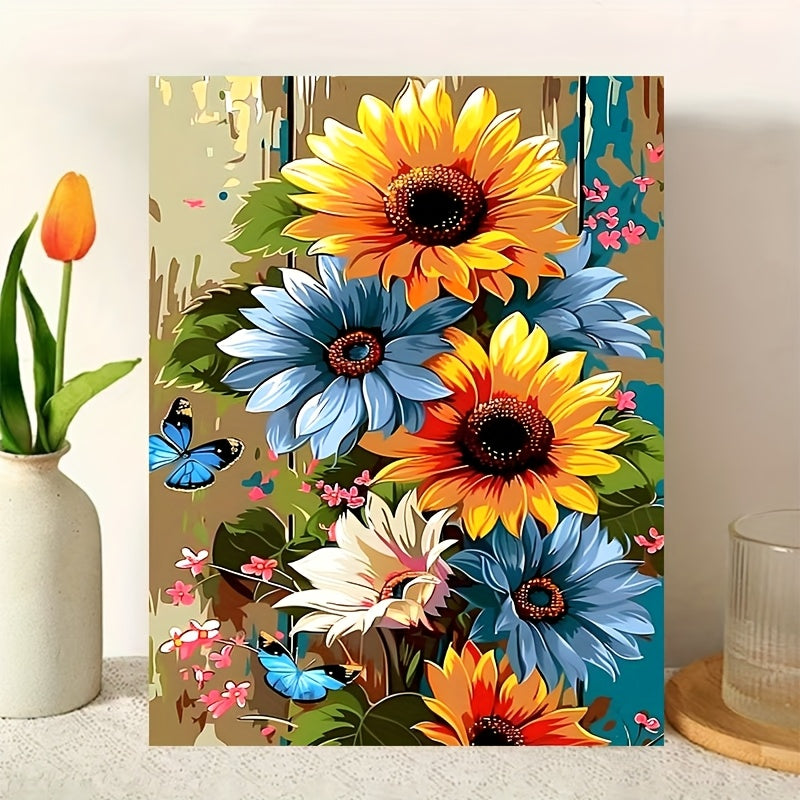 Adult DIY Painting Kit Three Colorful Flowers Personal Collection
