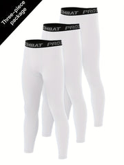 Men's 3pcs Leggings Active Sports Compression Pants