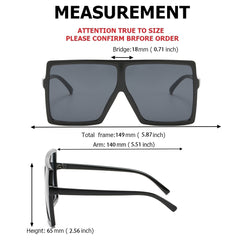 Square Oversized Sunglasses for Men and Women