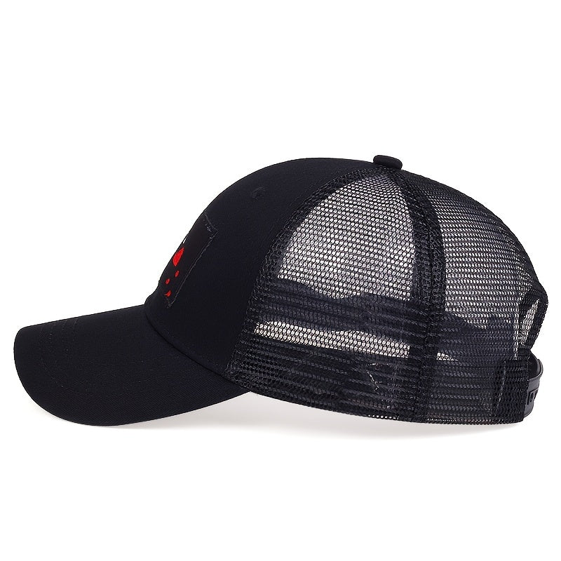 Men's Skull Fork Heart Baseball Cap Mesh Hat