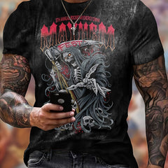 Skeleton Pattern Print Men's Short Sleeve T shirt Graphic Tee