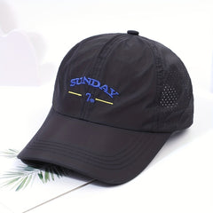Sunday 7th Embroidery Baseball Cap Mesh Breathable Summer Dad Hat