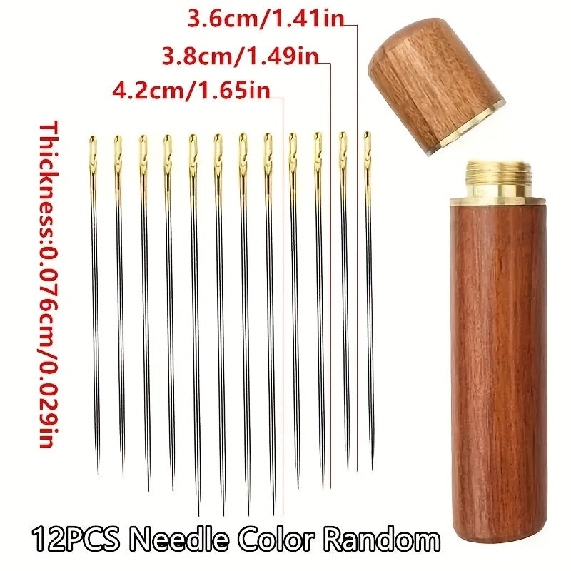 12pcs Hand Sewing Needles Big Eye Needle Easy Thread Stitching Embroidery