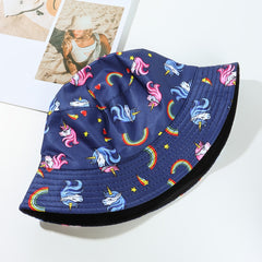 Reversible Rainbow Unicorn Print Bucket Hat