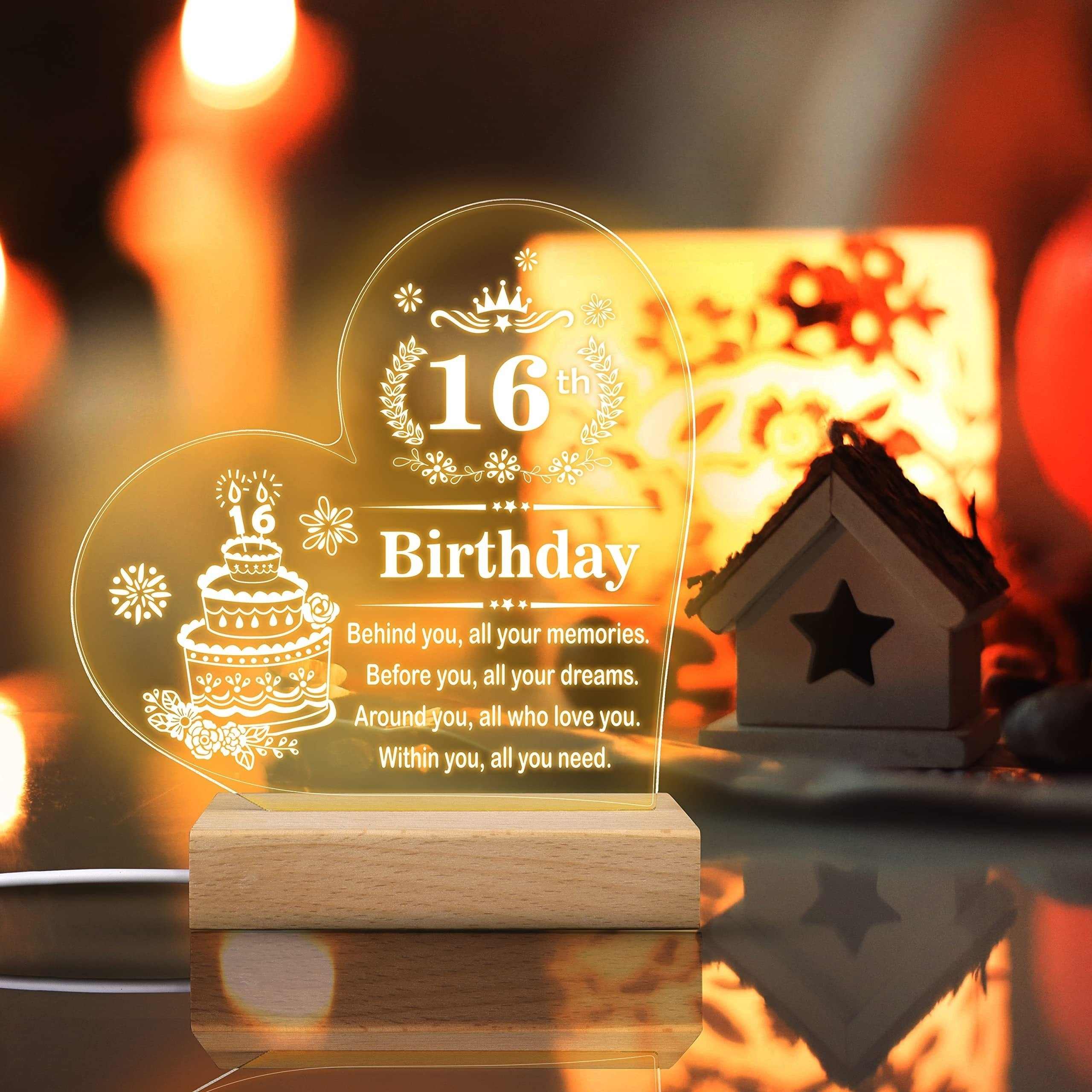 Sweet 16 Night Light Keepsake Gift