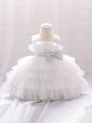 Toddler Girls Birthday Princess Dress Mesh Sleeveless Tutu Dress