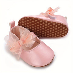 Bowknot High Heel Shoes For Baby Girls Lightweight Non Slip Soft Bottom Dress