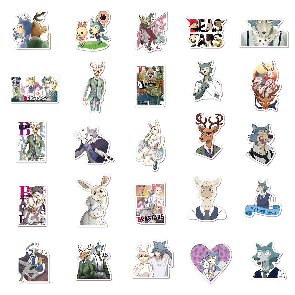 50pcs BEASTARS Cartoon Waterproof Graffiti Stickers DIY Materials
