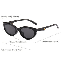 Unisex Oval Round Cat Eye Multicolor Small Sunglasses