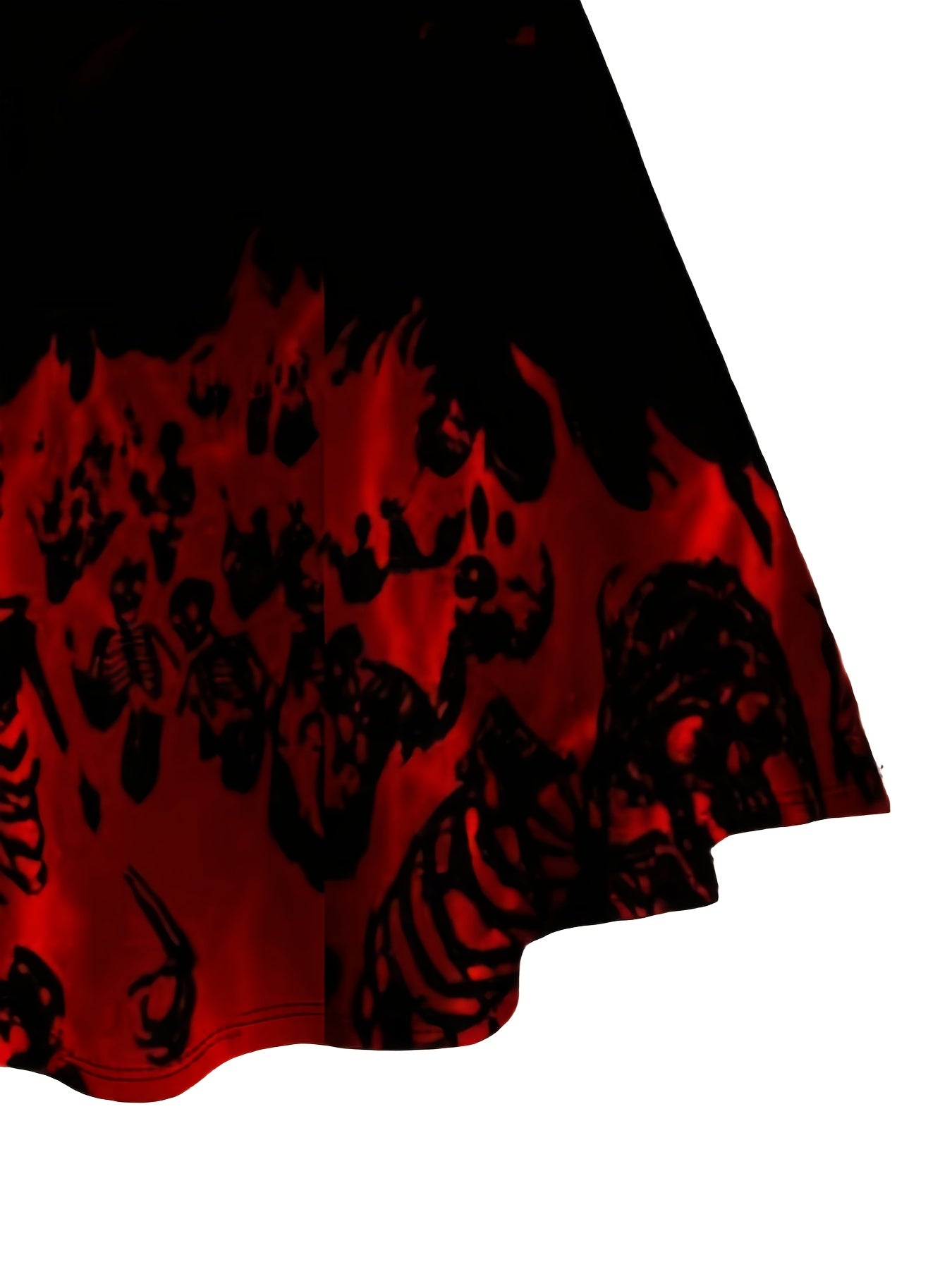 Skeleton Print Ring Linked Dress Dark Style Vintage Dress