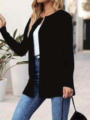 Solid Shawl Collar Jacket Long Sleeve Versatile Outerwear