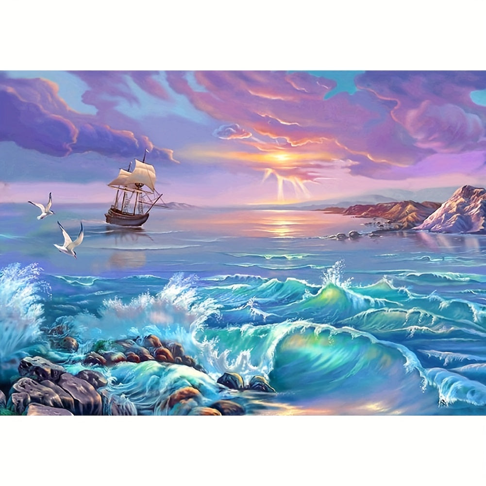 Embroidery Kit Cross Stitch Seascapes Stamped Cotton Art Craft Sewing