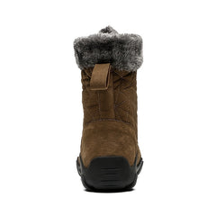 EXSHERO Men's Snow Boots Warm Fleece Outdoor Hiking Light Brown Winter