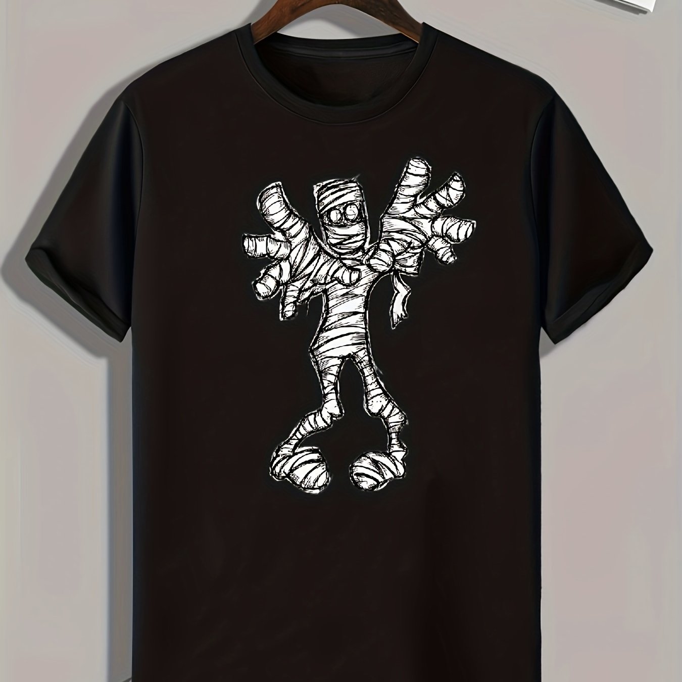 Mummy Print Men's Graphic T shirt Halloween Tee