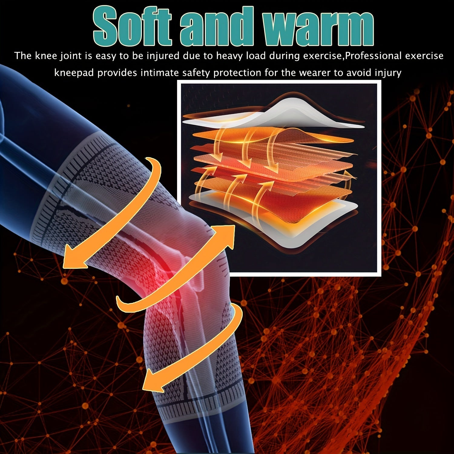 Outdoor Breathable Silicone Sports Knee Pad Gray