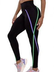 High Waist Cross Striped Yoga Leggings