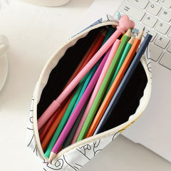Large Capacity Pencil Case Zippered Pen Storage Bag for School Supplies