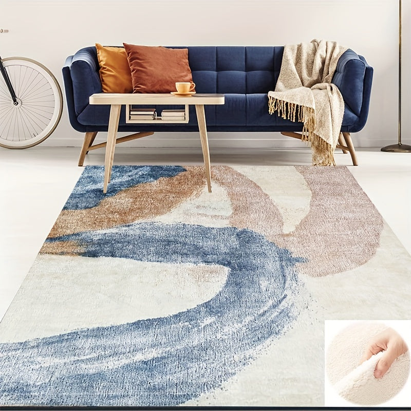 Fluffy Faux Wool Area Rug Modern Contemporary Large Carpet