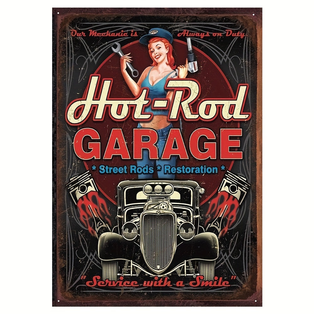 Vintage Hot Rod Garage Pistons Tin Sign 30x20 cm