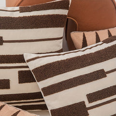 Geometric Embroidery Cushion Cover Modern Knitted Pillow Cover