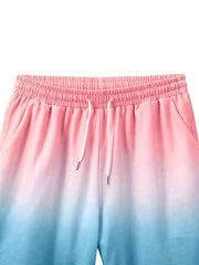 Quick Dry Gradient Men's Beach Shorts Drawstring Swim Trunks