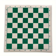 Leather Checkerboard Green Grid Chess Set
