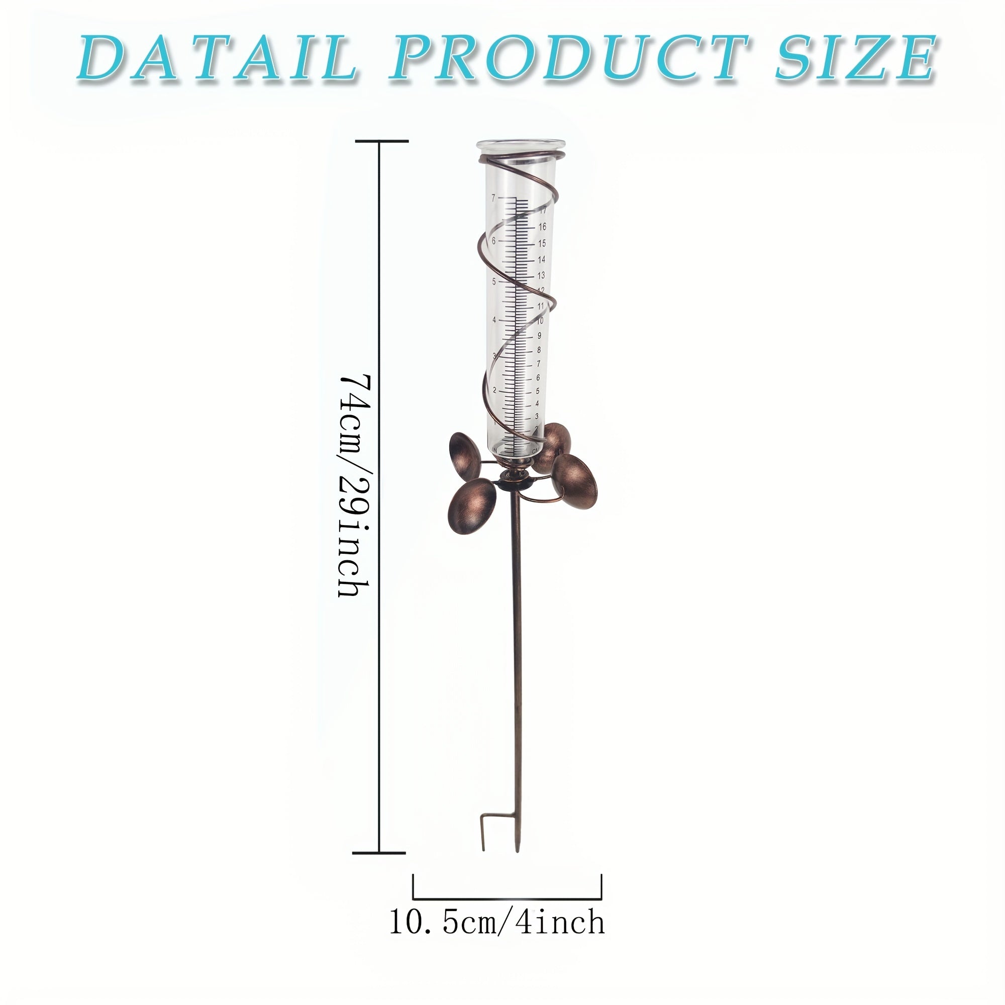 1pc Weathervanes Measure Rain Gauge 7 Capacity Glass Rain Tube Yard Trim Outdoor